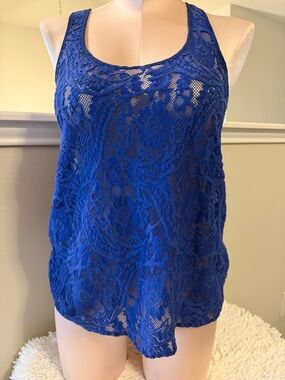 Wet Seal Royal Blue Lace Tank Top